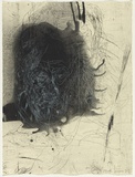 Artist: PARR, Mike | Title: not titled. | Date: 1995 | Technique: etching, printed in colour, from two plates; lithograph, printed in black ink, from one stone