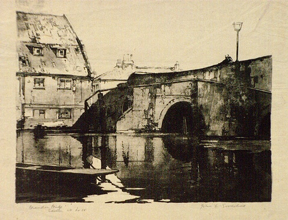 Artist: b'GOODCHILD, John' | Title: b'Brandon Bridge' | Date: 1927 | Technique: b'lithograph, printed in black ink, from one stone'