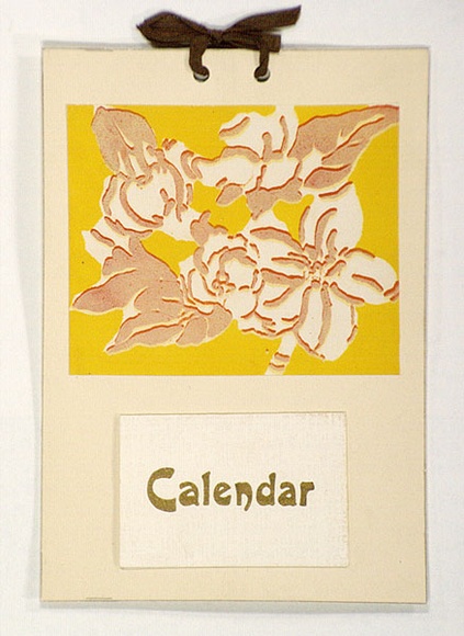 Artist: b'Craig, Sybil.' | Title: b'Calendar:  Flower.' | Date: c.1942 | Technique: b'linocut, printed in colour, from multiple blocks'