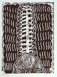 Artist: Bell, Lucy. | Title: not titled [fish head] | Date: 2000, March | Technique: linocut, printed in black ink, from one block