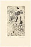 Artist: WALKER, Murray | Title: (Show a new leg) | Date: 1975 | Technique: etching, printed in black ink, from one plate