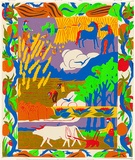 Artist: Belford, Amanda. | Title: (Self-sufficiency) [Farm activities]. | Date: (1978-80) | Technique: screenprint, printed in colour, from five stencils