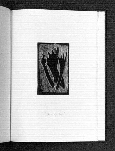 Artist: b'Gurvich, Rafael.' | Title: b'Peek-a-boo [leaf 19: recto].' | Date: 1979, April | Technique: b'etching, printed in black ink, from one plate' | Copyright: b'\xc2\xa9 Rafael Gurvich'