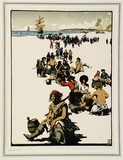 Artist: b'Flett, James.' | Title: b'Tropic Noon.' | Date: 1931 | Technique: b'linocut, printed in colour, from multiple blocks'