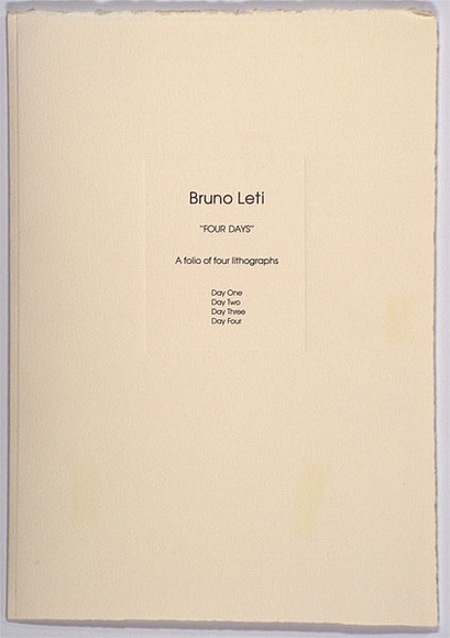 Artist: b'Leti, Bruno.' | Title: b'Title page' | Date: 1989 | Technique: b'screenprint, printed in deep grey ink, from one photo-stencil'