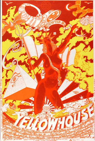 Artist: b'EARTHWORKS POSTER COLLECTIVE' | Title: b'Summer show at the Yellow House' | Date: 1972 | Technique: b'screenprint, printed in colour, from multiple stencils'