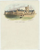 Artist: b'GILL, S.T.' | Title: bSt. Paul's College. | Date: c.1850 | Technique: b'lithograph, printed in black ink, from one stone; hand-coloured'