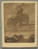 Artist: b'Coleman, Constance.' | Title: b'(Clouds).' | Date: c.1944 | Technique: b'aquatint, printed in brown ink with plate-tone, from one plate'