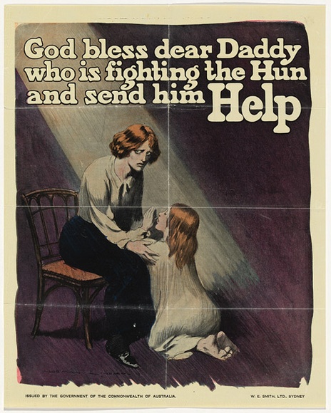 Artist: LINDSAY, Norman | Title: God bless dear Daddy who is fighting the Hun and send him help | Technique: lithograph, printed in colour, from multiple stones