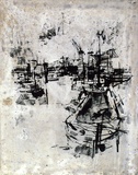 Artist: b'Grieve, Robert.' | Title: b'Around the harbour' | Date: 1959 | Technique: b'lithograph on hard grained aluminium plate'