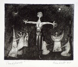 Artist: b'Wienholt, Anne.' | Title: b'Crucifixion' | Date: 1948 | Technique: b'engraving and aquatint, printed in black ink, from one copper plate'