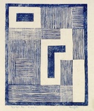 Artist: b'Hawkins, Weaver.' | Title: b'Straights 1' | Date: 1958 | Technique: b'linocut, printed in blue ink, from one block' | Copyright: b'The Estate of H.F Weaver Hawkins'