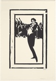 Artist: b'Bell, George..' | Title: b'not titled [man playing violin]' | Date: 1993 | Technique: b'linocut, printed in black ink, from one block'