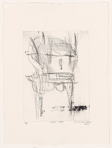 Artist: b'Cullen, Adam.' | Title: b'Shovel head.' | Date: 2001 | Technique: b'drypoint, printed in black ink, from one plate'
