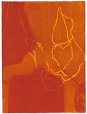 Title: b'Shallow grave 1 [panel 6]' | Date: 2000 | Technique: b'liftground aquatint, printed in red ink, from one copper plate; woodcut, printed in colour, from two blocks'