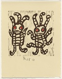 Artist: b'RUPERT, Nura' | Title: b'Mamu kutjara' | Date: 2003 | Technique: b'linocut, printed in black ink, from one block' | Copyright: b'\xc2\xa9 Nura Rupert. Licensed by VISCOPY, Australia, 2008.'