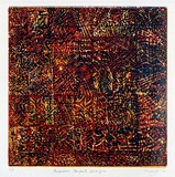 Artist: b'SHEARER, Mitzi' | Title: b'Persian carpet design' | Date: 1978 | Technique: b'linocut, printed in colour, from three blocks'