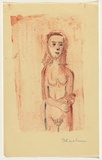 Artist: Blackman, Charles. | Title: Nude. | Date: (1953) | Technique: colour monotype