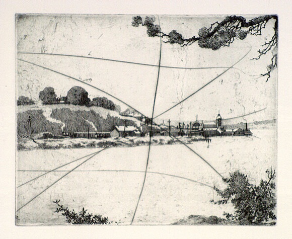 Artist: b'FEINT, Adrian' | Title: b'Milsons Point [Plate two].' | Date: c.1922 | Technique: b'etching, printed in black ink, from one plate' | Copyright: b'Courtesy the Estate of Adrian Feint'