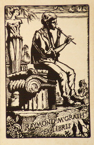 Artist: b'McGrath, Raymond.' | Title: b'Bookplate: Raymond McGrath' | Date: 1925 | Technique: b'wood-engraving, printed in black ink, from one block'