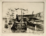 Artist: Hayley-Lever, Richard. | Title: Mevagissey, Cornwall | Date: 1930 | Technique: etching, printed in black ink, from one plate