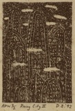 Artist: Bowen, Dean. | Title: Rainy city II | Date: 1992 | Technique: etching, printed in black ink, from one plate