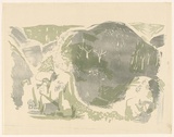 Artist: MACQUEEN, Mary | Title: Crater country | Date: 1959 | Technique: lithograph, printed in colour, from multiple plates | Copyright: Courtesy Paulette Calhoun, for the estate of Mary Macqueen