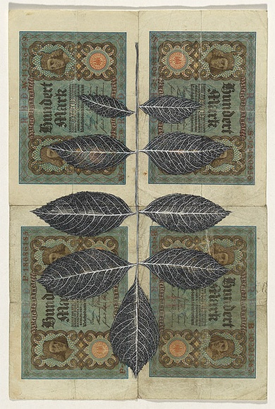 Artist: b'HALL, Fiona' | Title: b'Fraxinus excelsior - Ash (German currency)' | Date: 2000 - 2002 | Technique: b'gouache' | Copyright: b'\xc2\xa9 Fiona Hall'