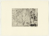 Artist: PARR, Mike | Title: Gun into vanishing point 22 | Date: 1988-89 | Technique: drypoint and foul biting, printed in black ink, from one copper plate