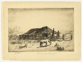 Artist: b'LINDSAY, Lionel' | Title: b'Old Government House, Windsor, N.S.W.' | Date: 1918 | Technique: b'etching, printed in brown ink with plate-tone, from one plate' | Copyright: b'Courtesy of the National Library of Australia'