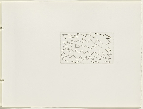 Artist: b'JACKS, Robert' | Title: b'not titled [abstract linear composition]. [leaf 16 : recto]' | Date: 1978 | Technique: b'etching, printed in black ink, from one plate'