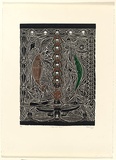 Artist: Warrior, Matatia Andrew. | Title: Ngölmun Buai (My family tree) | Date: 2001 | Technique: linocut, printed in colour, from one block