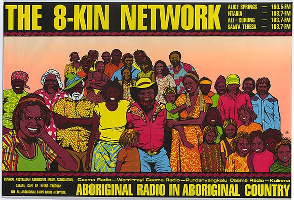 Title: b'The 8-kin network' | Date: 1985 | Technique: b'screenprint, printed in colour, from six stencils'