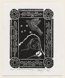 Artist: McKeown, Benjamen. | Title: Reflections and dreaming | Date: 1999, November | Technique: linocut, printed in black ink, from one block | Copyright: © William Kelly
