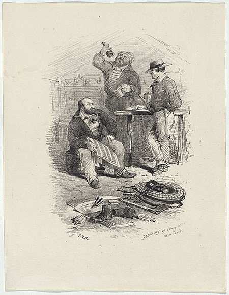Artist: GILL, S.T. | Title: Recovery of stray horses announced. | Date: 1852 | Technique: lithograph, printed in black ink, from one stone