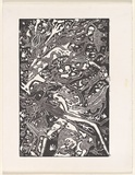 Title: Ancestral guardian spirits | Date: 1988 | Technique: linocut and caustic etching, printed in black ink, from one block