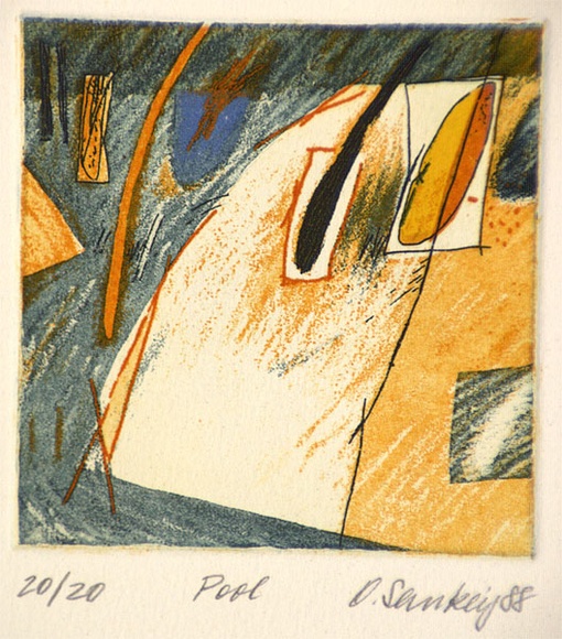 Artist: b'Sankey, Olga.' | Title: b'Pool' | Date: 1989 | Technique: b'etching, printed in colour, from multiple plates'