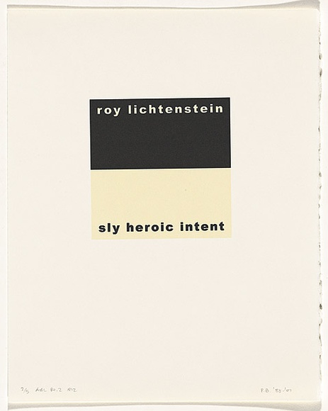 Artist: b'Burgess, Peter.' | Title: b'roy lichtenstein: sly heroic talent.' | Date: 2001 | Technique: b'computer generated inkjet prints, printed in colour, from digital file'