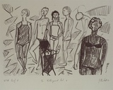 Artist: b'PLUNKETT, Jennifer' | Title: b'The Collingwood Pool 6' | Date: 1981 | Technique: b'lithograph, printed in black ink, from one stone'