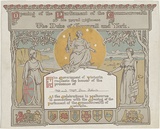 Artist: LINDSAY, Norman | Title: [Invitation] Opening of the Parliament of the Commonwealth by his Royal Highness The Duke of Cornwall and York. | Date: 1901 | Technique: lithograph, printed in colour, from multiple stones [or plates]