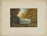 Artist: Chevalier, Nicholas. | Title: Parker's River waterfall, Cape Otway | Date: 1865 | Technique: lithograph, printed in colour, from multiple stones
