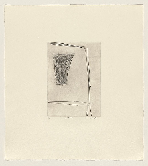 Title: b'Vase 4' | Date: 1980 | Technique: b'drypoint, printed in black ink, from one perspex plate'