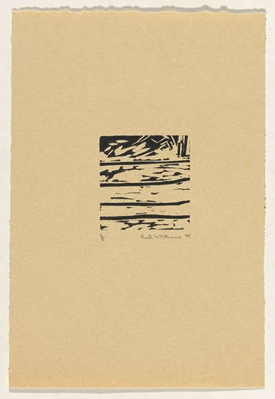 Artist: b'Withers, Rod.' | Title: b'Woodcut: from the set Australian birds of prey and the rogue sparrow' | Date: 1979 | Technique: b'woodcut, printed in black ink, from one block'