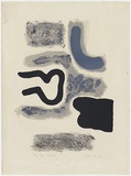 Artist: b'Dawson, Janet.' | Title: bVers l'ombre (Towards the darkness). | Date: 1960 | Technique: b'lithograph, printed in colour, from three stones' | Copyright: b'\xc2\xa9 Janet Dawson. Licensed by VISCOPY, Australia'