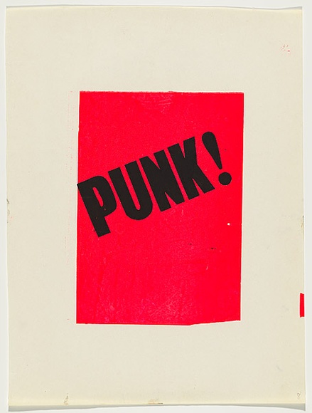 Artist: b'Johnson, Tim.' | Title: b'Punk' | Date: 1979 | Technique: b'screenprint, printed in colour, from two stencils' | Copyright: b'\xc2\xa9 Tim Johnson'