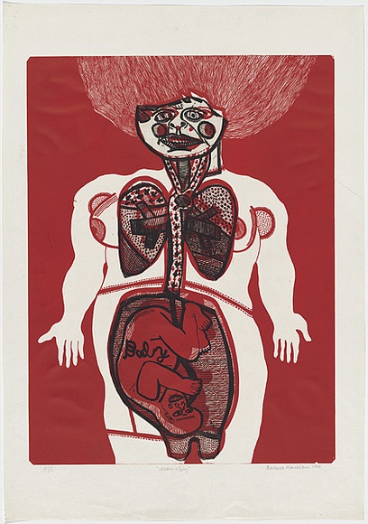 Artist: b'HANRAHAN, Barbara' | Title: b'Mother and baby.' | Date: 1966 | Technique: b'lithograph, printed in colour, from two plates'