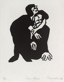 Artist: b'Allen, Joyce.' | Title: b'Love affair.' | Date: 1971 | Technique: b'linocut, printed in black ink, from one block'