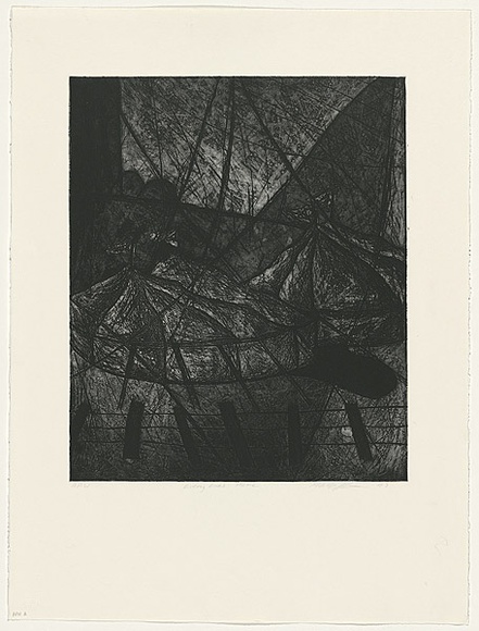 Artist: b'STAFFIERI, Mara' | Title: bEveryone's home | Date: 1993 | Technique: b'etching, printed in black ink, from one plate'