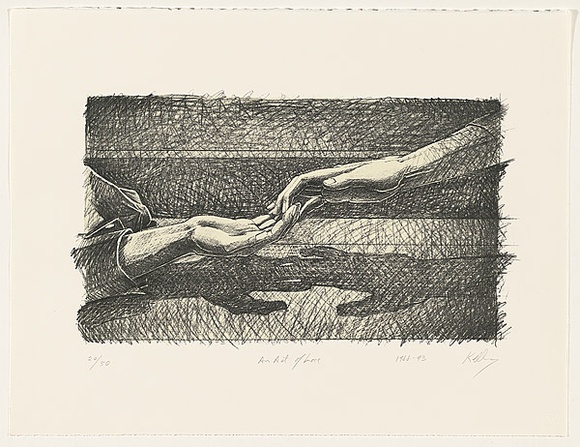 Artist: b'Kelly, William.' | Title: b'An act of love.' | Date: 1988-93 | Technique: b'screenprint, printed in colour, from two stencils'