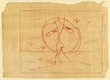 Artist: Nolan, Sidney. | Title: Moonboy and stars | Date: c.1939 | Technique: transfer drawing